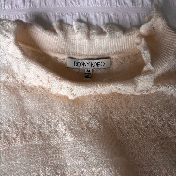 Ronny Kobo Collection Cream Crew Neck Sweater - Picture 3 of 8